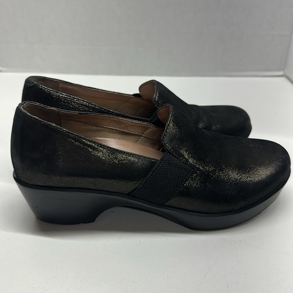 Dansko Jessica Clogs Shoes Casual Slip On Suede Metallic Black Bronze Size 39 9 - Picture 4 of 11